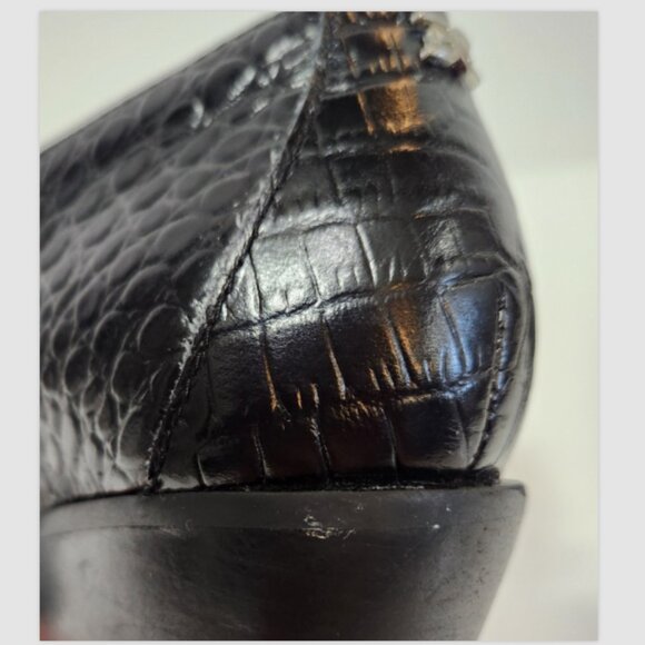 Sam Edelman Walton Croc Embossed Leather Ankle‎ Booties - Picture 13 of 16